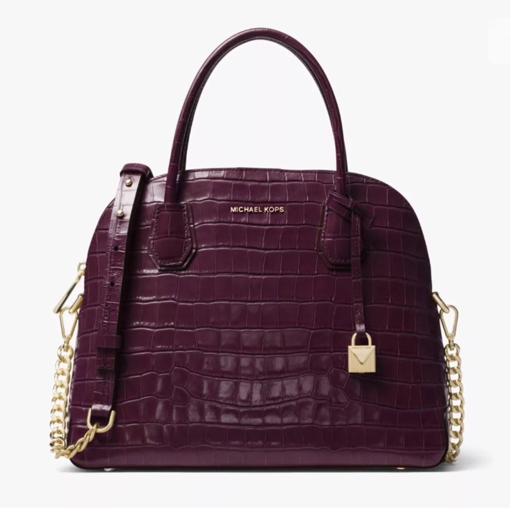 Michael Kors Mercer Large Damson Leather Handbag - Picture 1 of 7